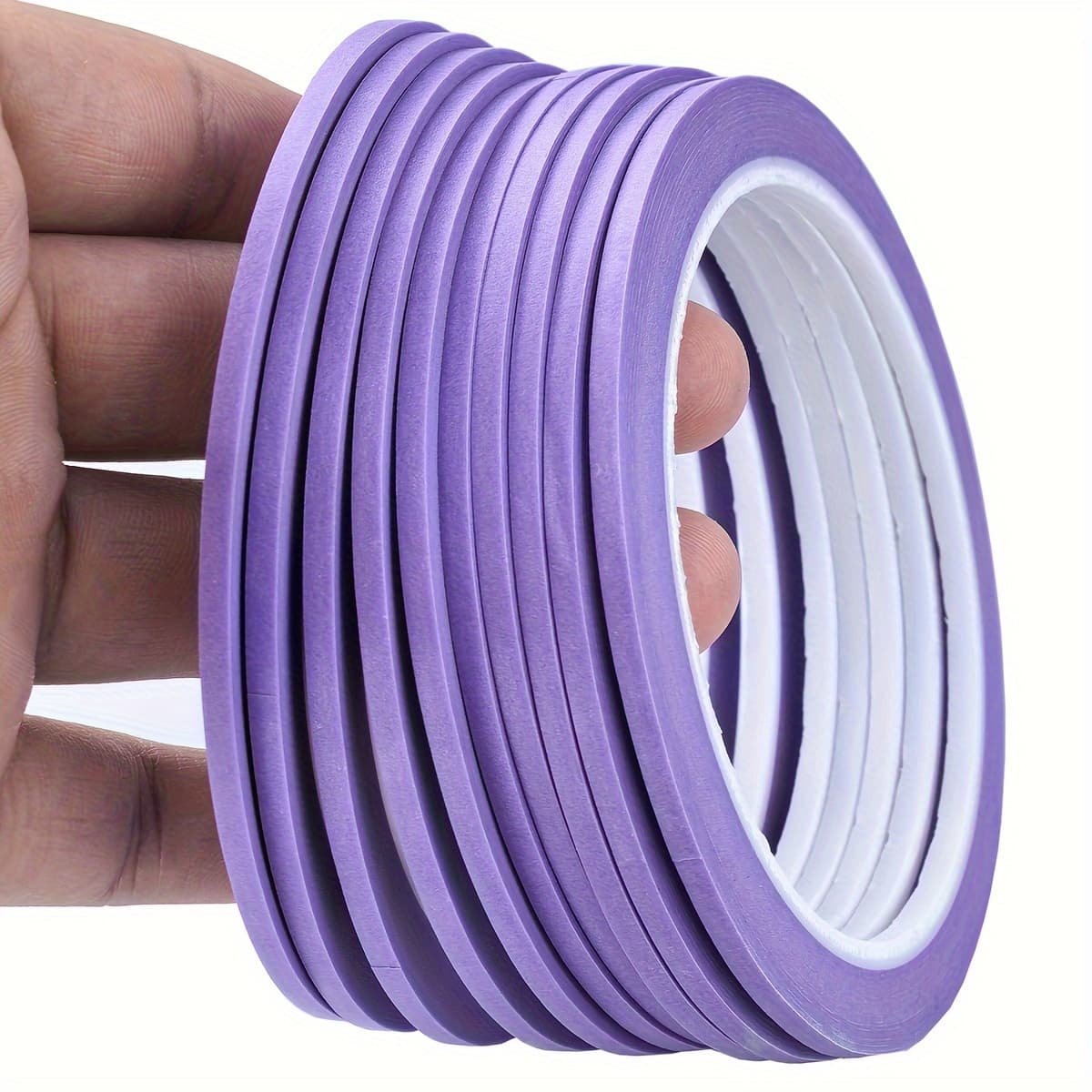 TEMU 10pcs Ncibuin Purple Washi Tape, 3mm X 25m - Ideal For Painting, Diy Crafts & Paint Masking On Plastic, Wood, Glass, Metal , Painting Supplies