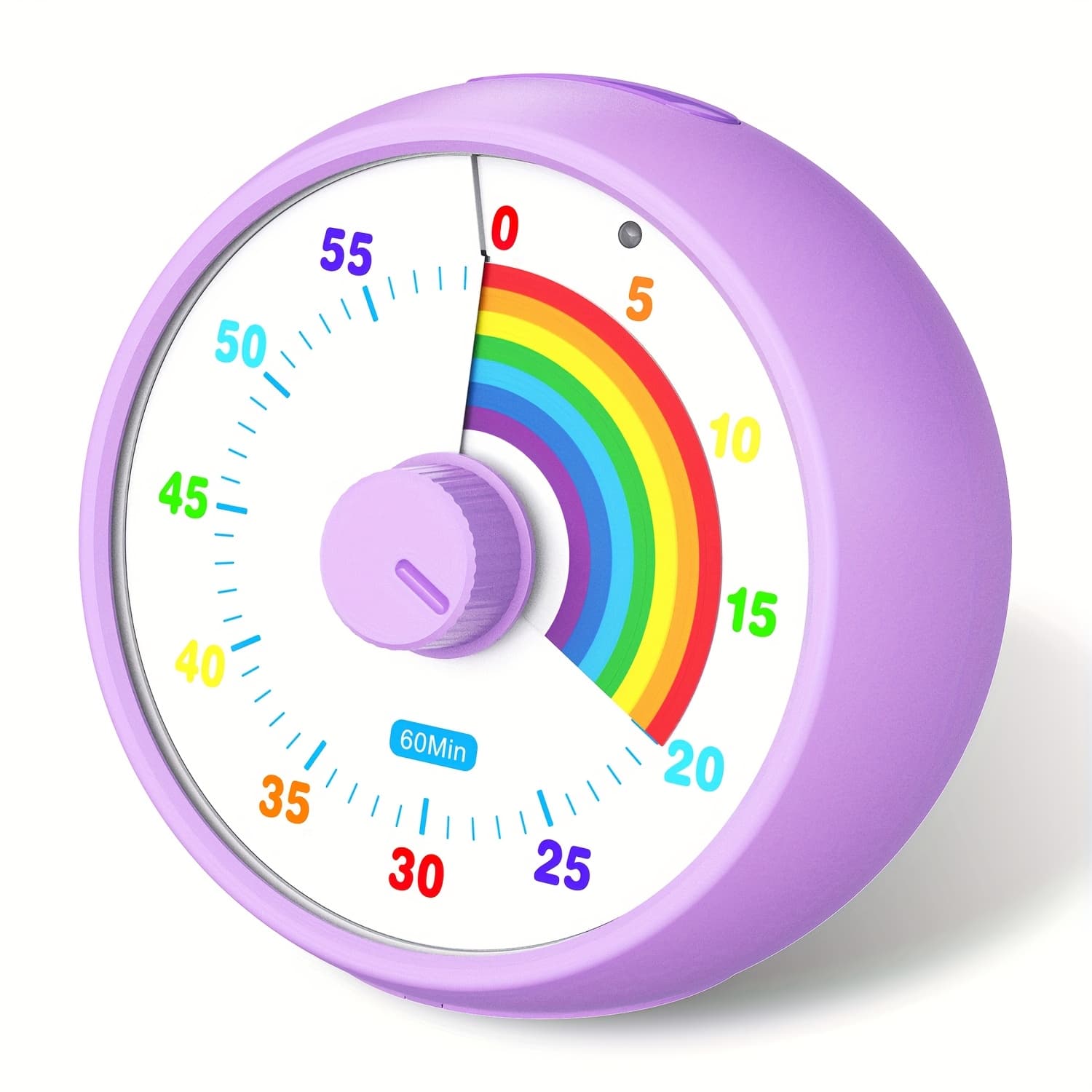TEMU Visual Timer, Countdown In Classroom, Office, Kitchen, Desktop Timer Time Manasynthetic Gemstoneent Tool, Silent Operation, Tomato Timer Rainbow Pattern Purple