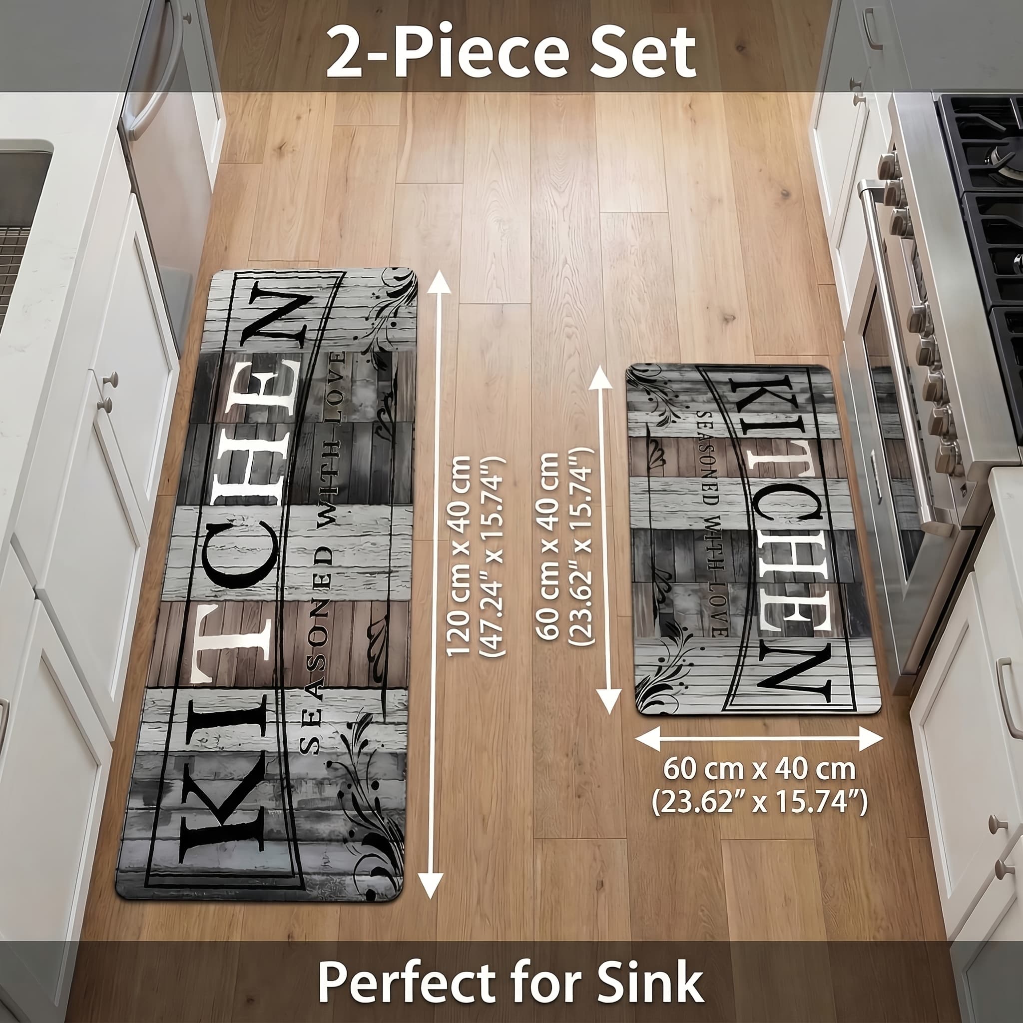 TEMU 2pcs Mud Floor Mat- Anti-slip Kitchen& Bath Suitable For Bathrooms, Laundries, Corridors- Machine Washable Diatomite Mat