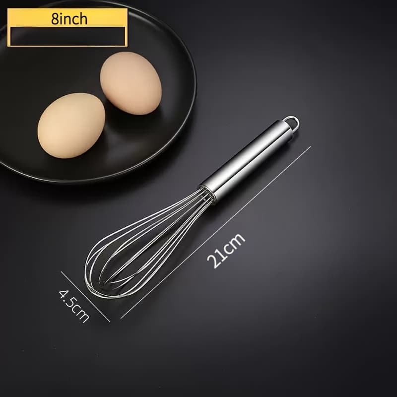TEMU 1pc Cooking Mixer, In 3 Sizes (8-inch, 10-inch, And 12-inch) For , Of Stainless Steel And Suitable For Mixing, Egg Beating, Baking Whipping, And Stirring. It Features An Balloon Mixing Head