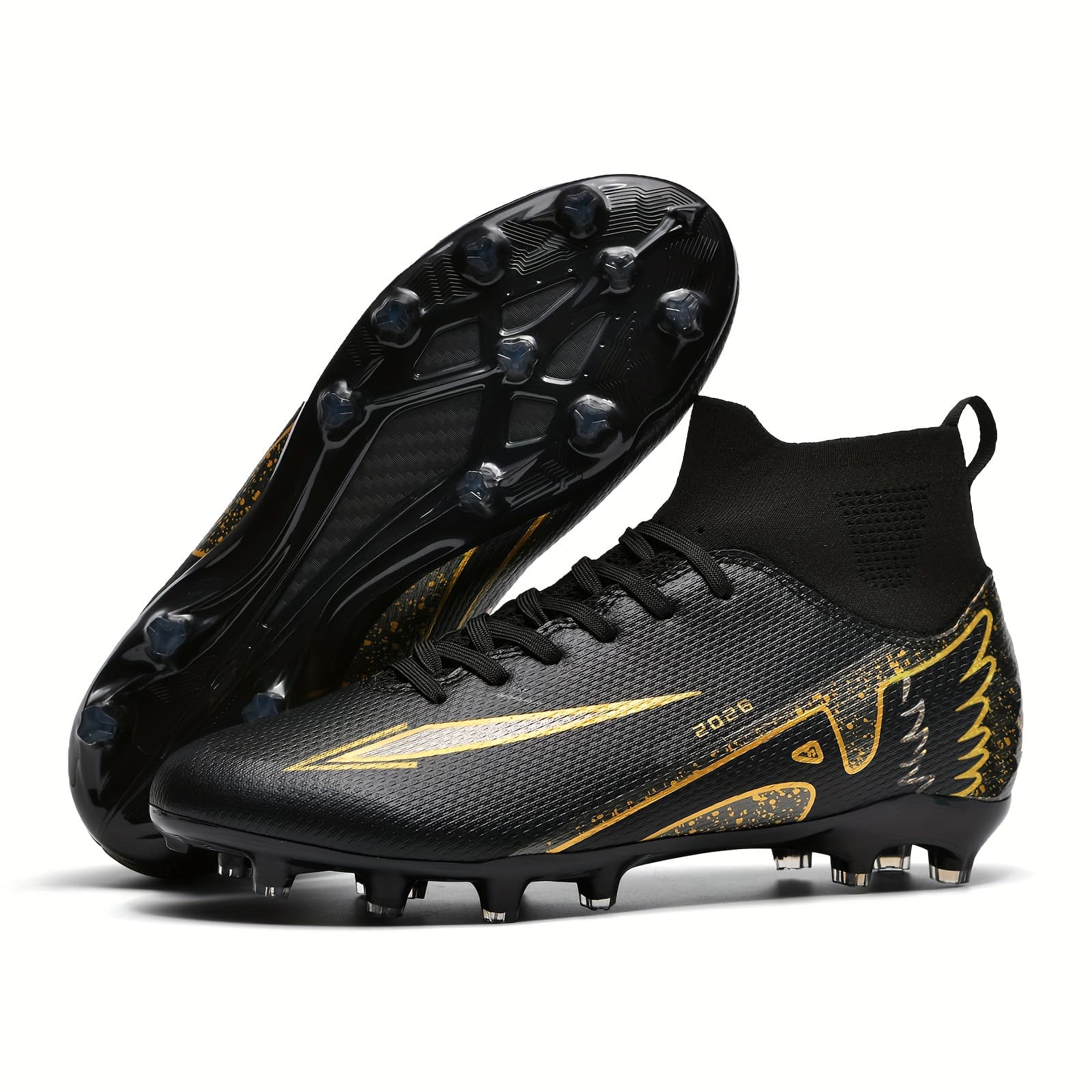 TEMU Sneakers, 's Outdoor Grass Football Boots For Adults, Professional Anti-slip Ag Spikes, Breathable High-top Football Boots, Lightweight Sports Football Boots For Couples.