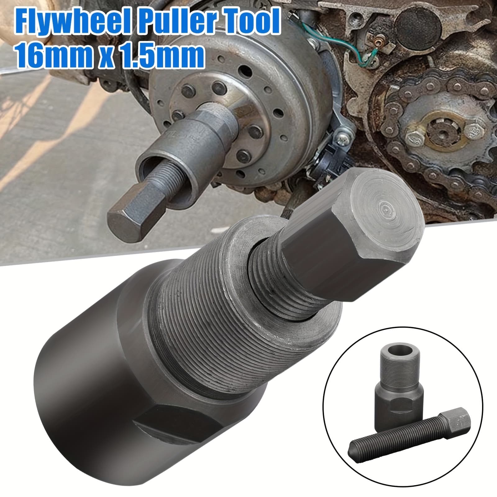 TEMU Motorcycle Flywheel Puller Tool, Engine Repair Tool, Diameter 27mm 28mm 16mm