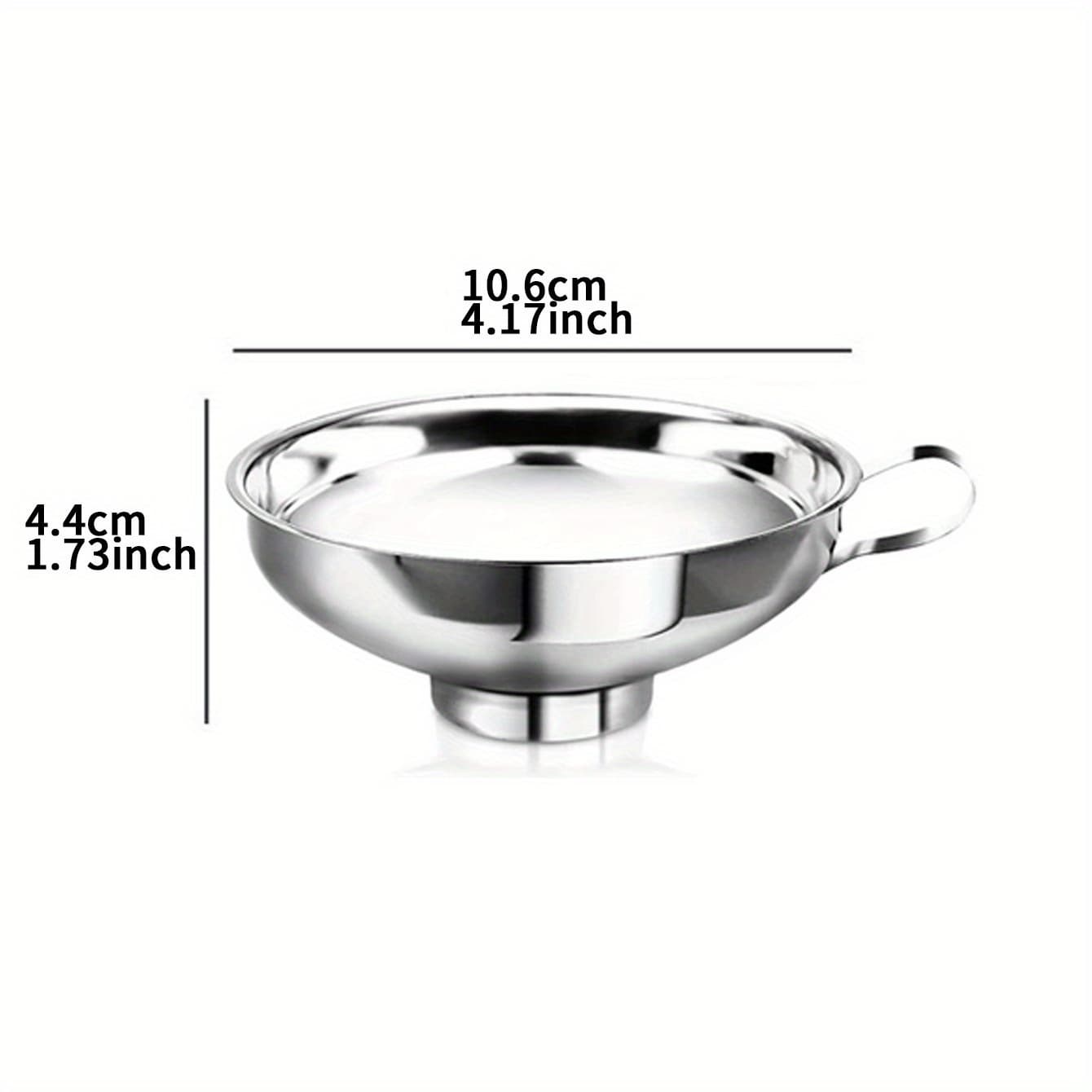 TEMU Stainless Steel Funnel With Wide Mouth And Regular Mouth, Suitable For Mason Jars, Canning Supplies Kit, Durable Metal Funnel, For Transferring Liquids And Drying Ingredients