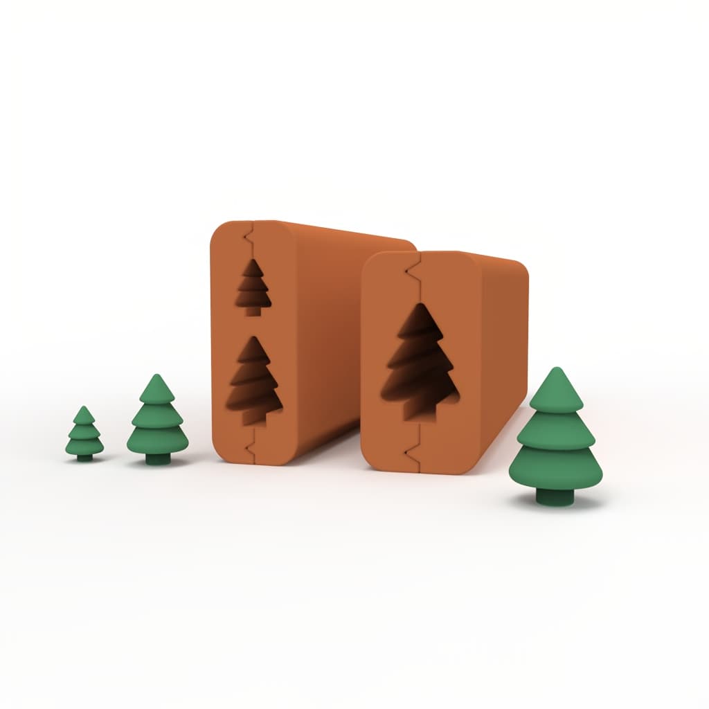 TEMU 1pc/2pcs Festive Christmas Tree Clay Roller Stamp Tools, Mini Plastic Clay Molds For Holiday Crafting And Decoration, Best For Christmas
