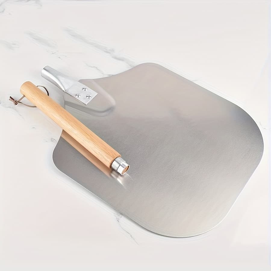 TEMU 12-inch Removable Premium Aluminum Pizza With Cake Tray With Removable Wooden Handle - Baking Tools, Transport, Pizza Transfer Shovel
