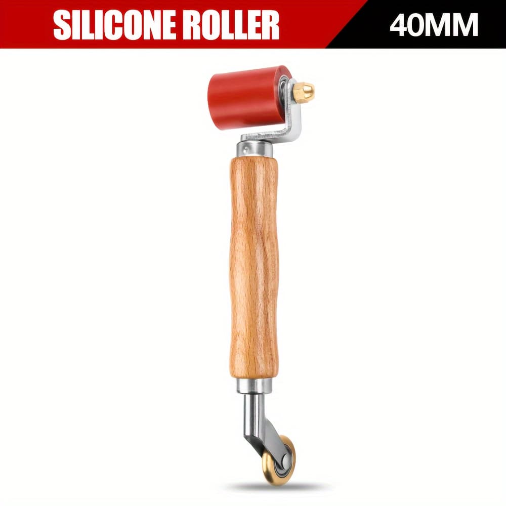 TEMU Heavy-duty Silicone Seam Roller - 30/40mm 2-in-1 Handheld Seam Roller Tool With Ergonomic Handle & Smooth Rolling Surface For Pvc/tpo/epdm Single-ply Roofing Tape