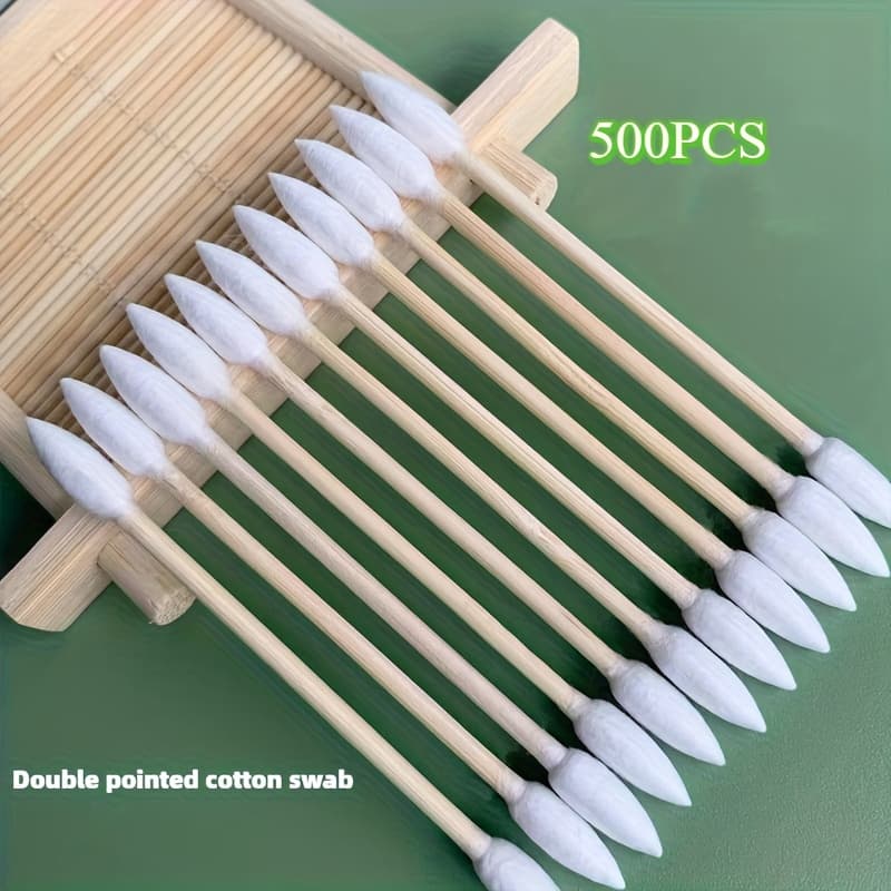 TEMU 5 Packs Of 100pcs Double Pointed Swabs, Swabs, Special Swabs, Ear Digging Artifact Of Double-ended Swab Swabs, Pads, Pointed Swabs