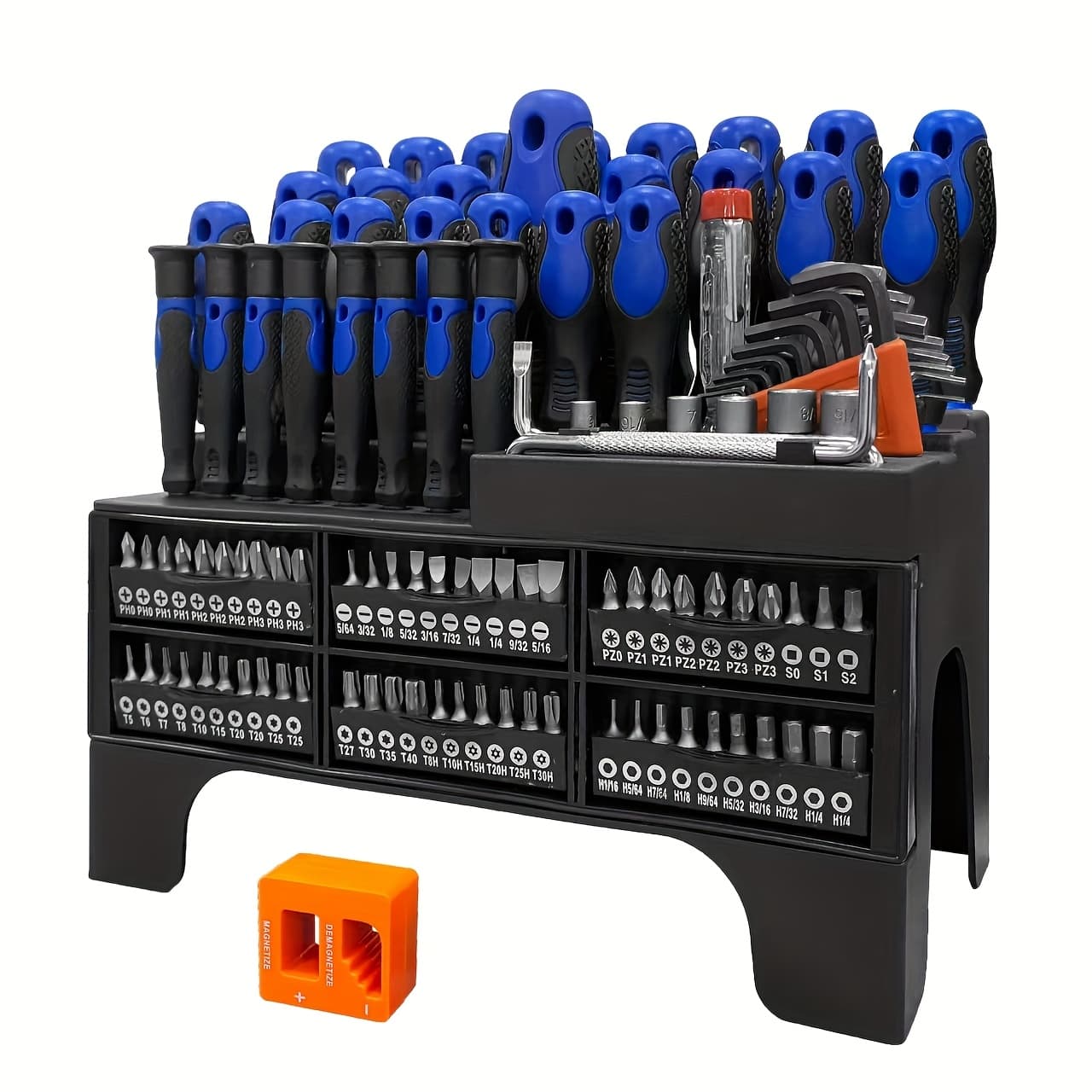 TEMU 116pcs Magnetic Screwdriver Set, Screwdriver Set With Plastic Racking, Precision, Slotted, Phillips, Hex, , Torx Screwdriver Set And Demagnetizer Diy Tools For Tools Gift