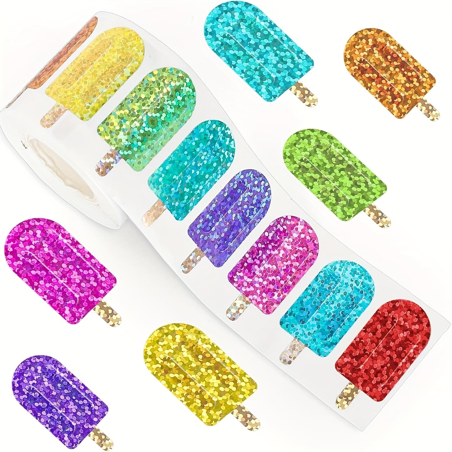TEMU 500 Shiny Colorful Gift Wrapping Labels Featuring Cream Stickers For Scrapbooking And Stationery