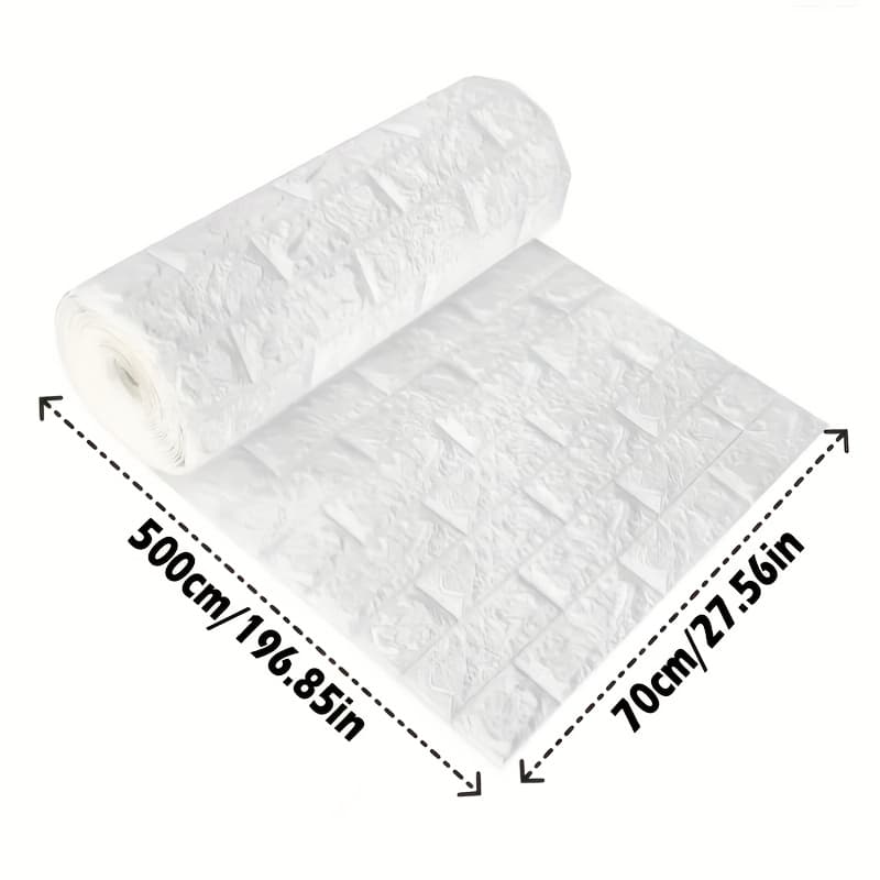TEMU Continuous Large Size Self-adhesive Xpe Wallpaper Roll 3mm Thick | Realistic 3d Brick Design | Waterproof, Easy To Wipe, Cut-to-size | For Home Indoor Decors In Kitchen And Bath