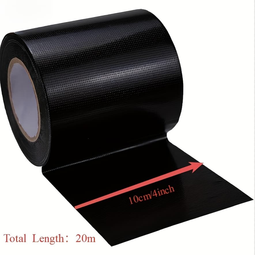 TEMU 1pc Repair Tape, 4 Ft - Self-adhesive, Waterproof, Heavy-duty Vinyl Polyester High-quality Black Fabric Tape, For Marine Rv Awnings Tents Canvas Umbrellas - Repairing Tears And Uv Damage