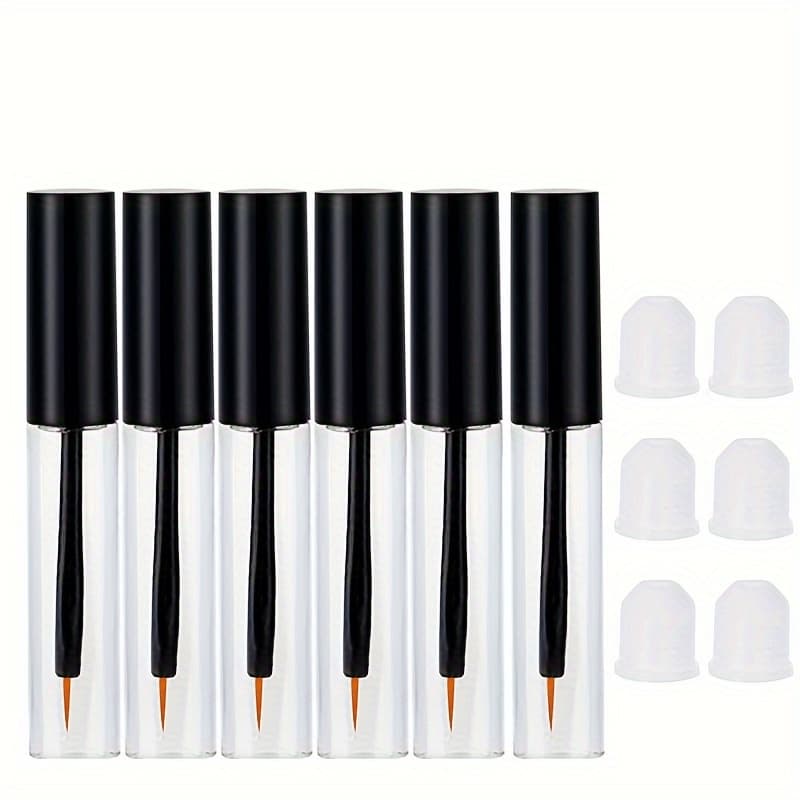 TEMU 6pcs 10ml Liquid Eyeliner Empty Tube Container For Eyelash Growth Liquid Mini Dispenser Bottle