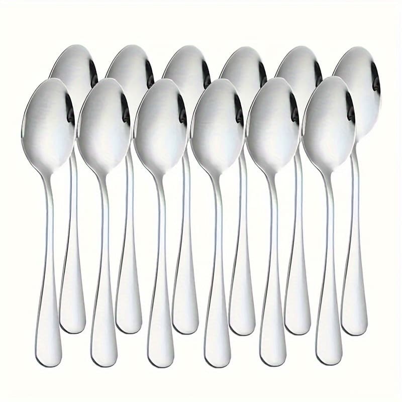 TEMU 12pcs Set Of Small Soup Spoons, Coffee Spoons, Dessert Spoons, Designed For Cafes And Dessert Shops