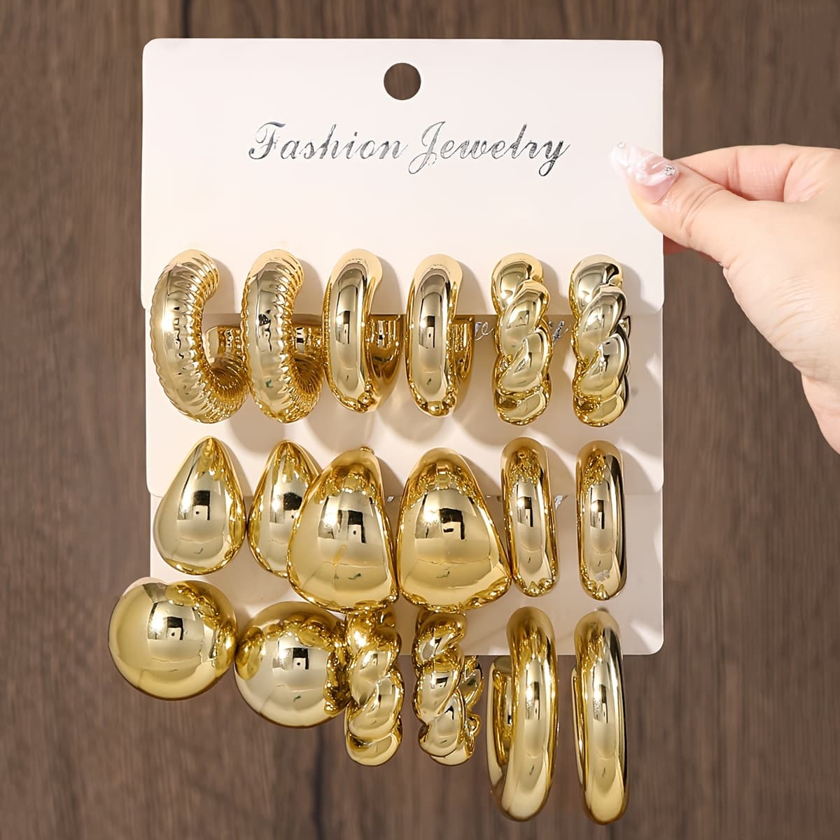 TEMU 18pcs Set Of Women's Fashion Hoop Earrings, Perfect For Parties, Dates, And Vacations, Minimalist Style Jewelry For Women