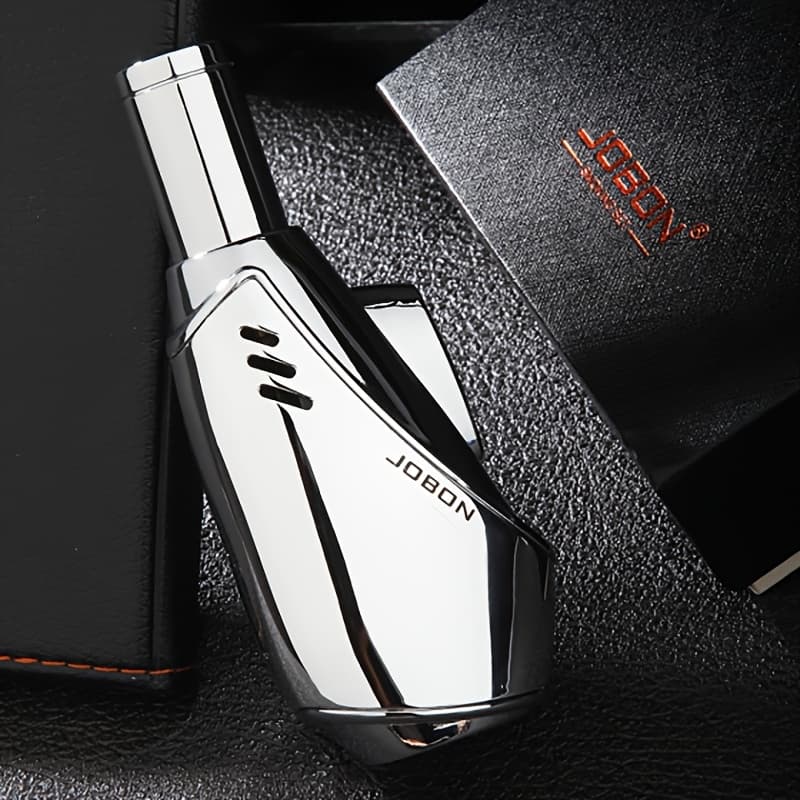 TEMU Torch Spray Gun Igniter With Punch And Safety Lock, Refillable Windproof Pocket Lighter, Suitable For Men's Cool Gift, Windproof, High-pressure, Direct, Can Ignite Charcoal, (gas Not Included)