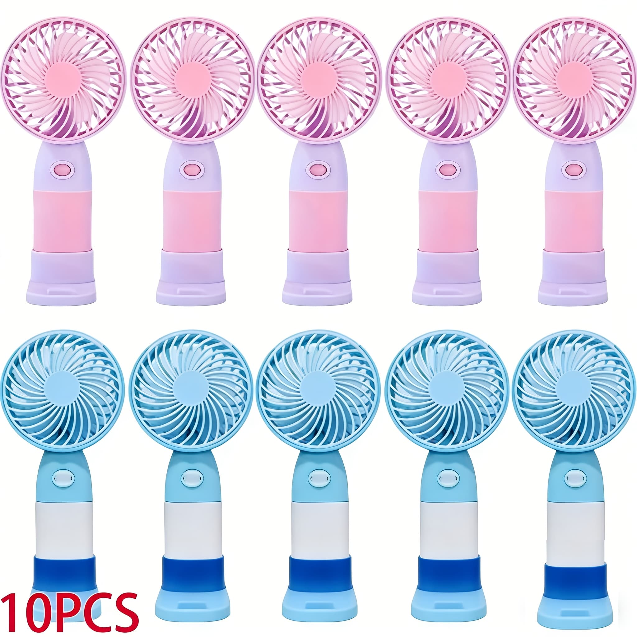 TEMU 10pcs Handheld Fan, Desktop Fan, Mobile Phone Holder, Easy To Carry, Mode Cooling Device, A Color That Women And Girls Love, Graduation Season Travel Camping Tent Indoor And Outdoor