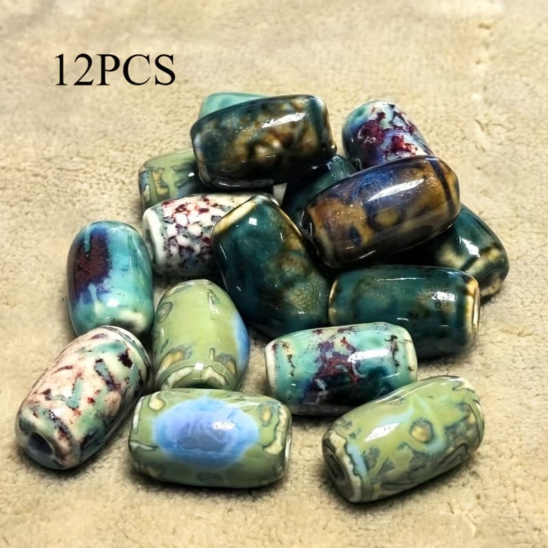 TEMU A Set Of 12 High-temperature Ceramic Loose Beads, Suitable For Making Bracelets, Necklaces, And Other Decorative Crafts