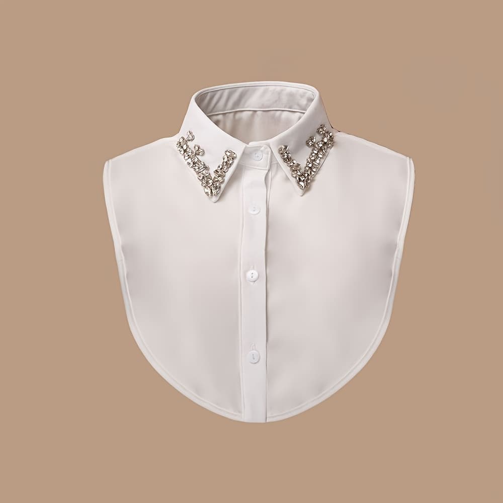TEMU A White Women's Faux Collar With Shoulder Straps, Suitable For Versatile Women's Decorative Clothing.