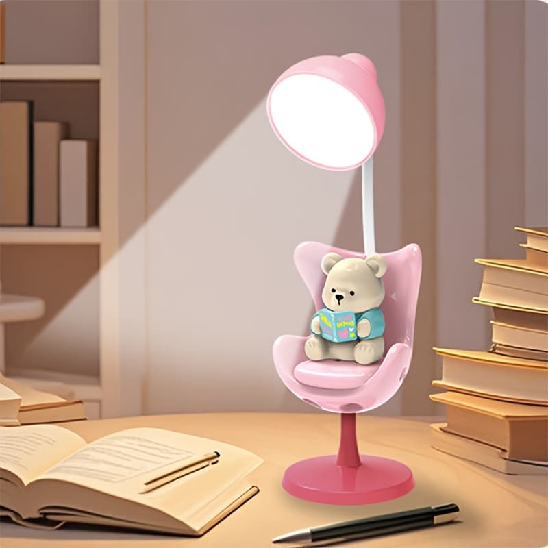 TEMU Creative Mini Cartoon Table Lamp, Cute Desk And Chair - Style Small Table Lamp, Usb - Charged, 3 - Level Dimmable, Eye - Protecting Small Table Lamp