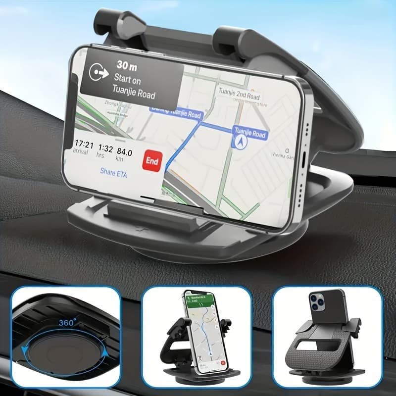 TEMU Universal Dashboard Phone Holder For - 360° Rotating Mount For Safe, Use - Compatible With Iphone, Galaxy, And Devices