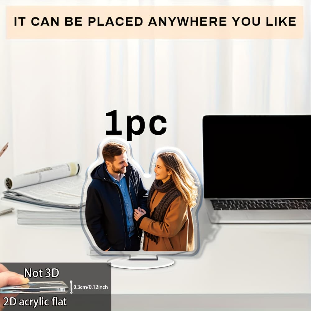TEMU 2d Acrylic Flat, 1pc/3pcs Customized Acrylic Photo Ornaments, You Can Customize Your , Couples, Photos, Double-sided Effects, Delicate And Small Gifts, Desks, Home And ,