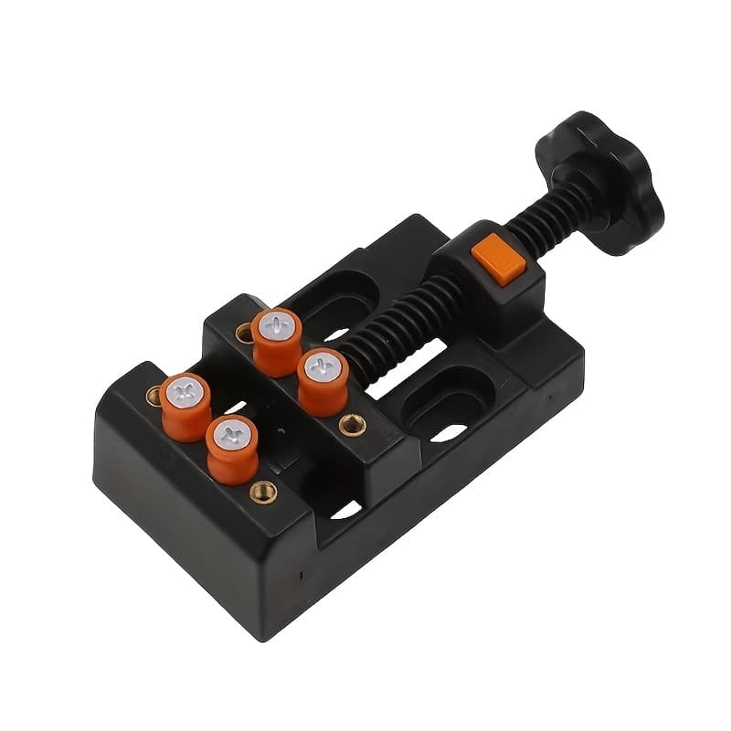 TEMU 1p Bench Vise, 8-hole Bench Vise, Woodworking Tools, Woodworking Fixtures, Quick-adjustable Mini Drill Press Clamp, Suitable For , Handicrafts, Watch Repair, Woodwork Drilling,