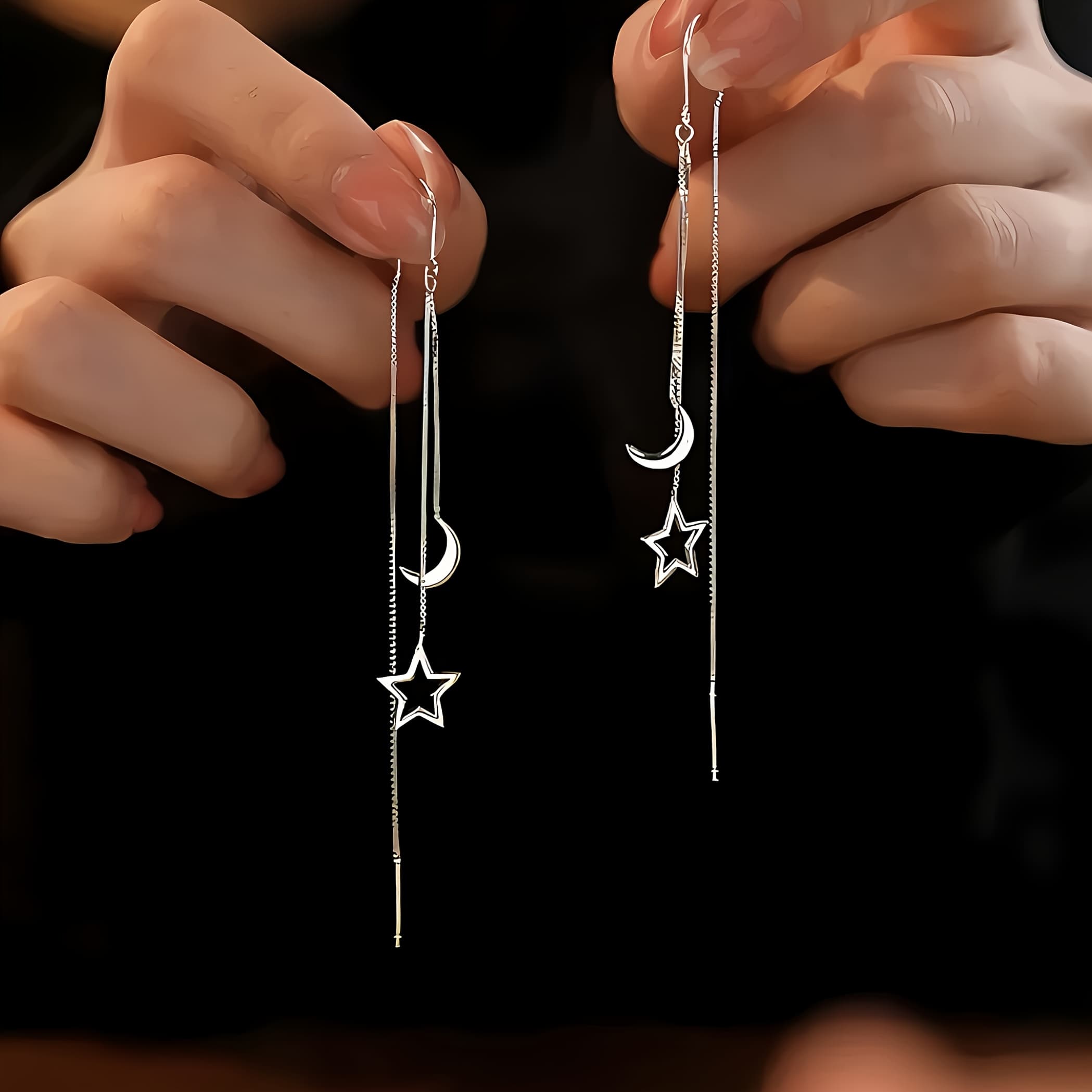 TEMU Hypoallergenic Stainless Steel Pendant Earrings With Design, Elegant And , Perfect For Casual Wear Or Parties, Ideal Gifts For Ladies, Jewelry Additions, Fun Earrings
