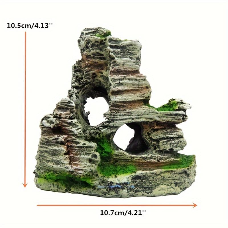 TEMU 1pc Aquarium Rock Cave: Enhance Your Fish Tank With A Realistic Mountain Hiding Cave Decoration