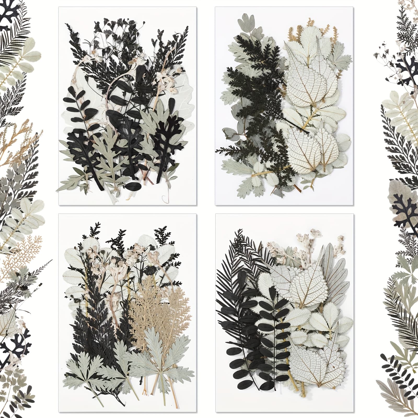 TEMU 84pcs Dried Pressed Leaves Dried For Resin Dried Leaves For Resin Dried For Crafts Dried Greenery Assorted For Art Diy Handmade Bookmarks 4 Bags (stylish Style)