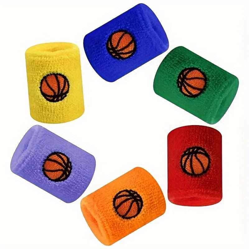 TEMU 6-pack - 1 Set Of Tennis Sweatbands, Running Wristbands, Outdoor Basketball Soccer Fitness Breathable Sweatbands, Elastic Sweatbands, Suitable For College Students' , Fitness, Gifts