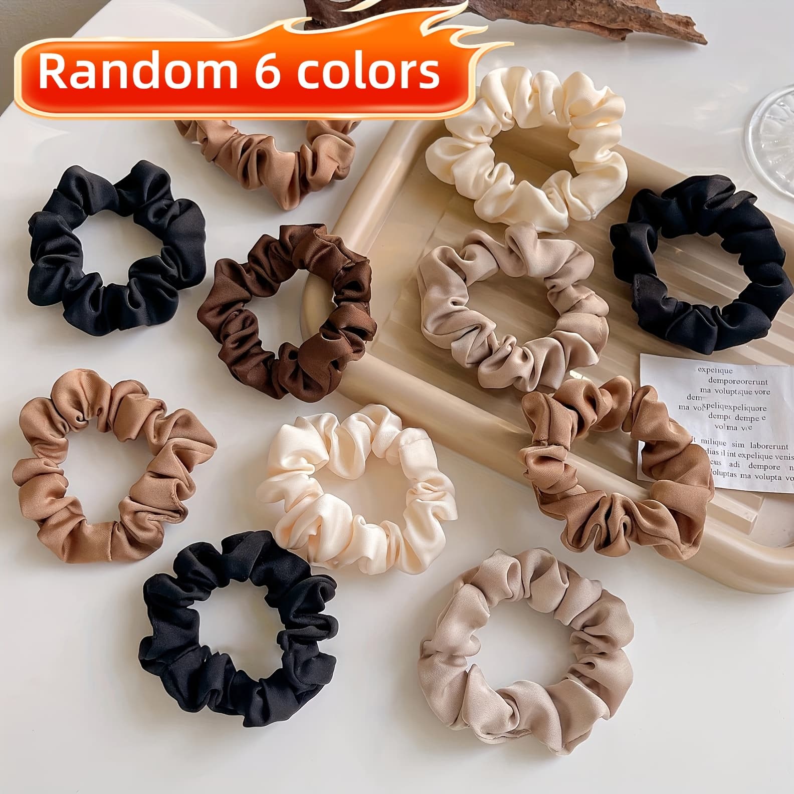 TEMU A Set Of 6pcs Random Color Retro Hair Ties, Good Elasticity, Very Suitable For Family Gatherings, Outdoor Activities, Travel And Various Other Occasions, Sports Outdoors