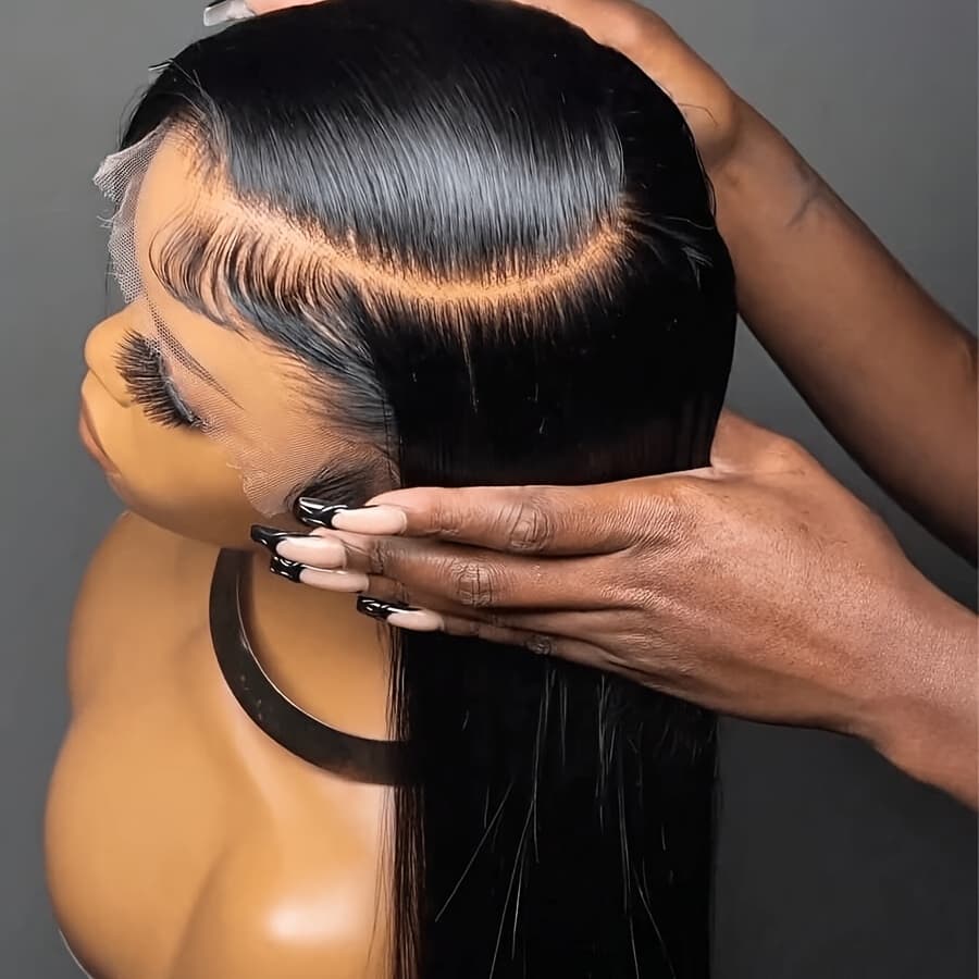 TEMU Straight Lace Front Wigs Human Hair 13x4 Transparent Lace Frontal Wig For Women Glueless Wig Lace Long Black Wig Straight Lace Human Wig