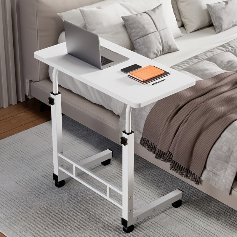 TEMU 8pcs Adjustable Height 360° Rotating Foldable Rolling Office Desk With Sturdy Frame For Home Office Dormitory Study Small Space 3 Colors