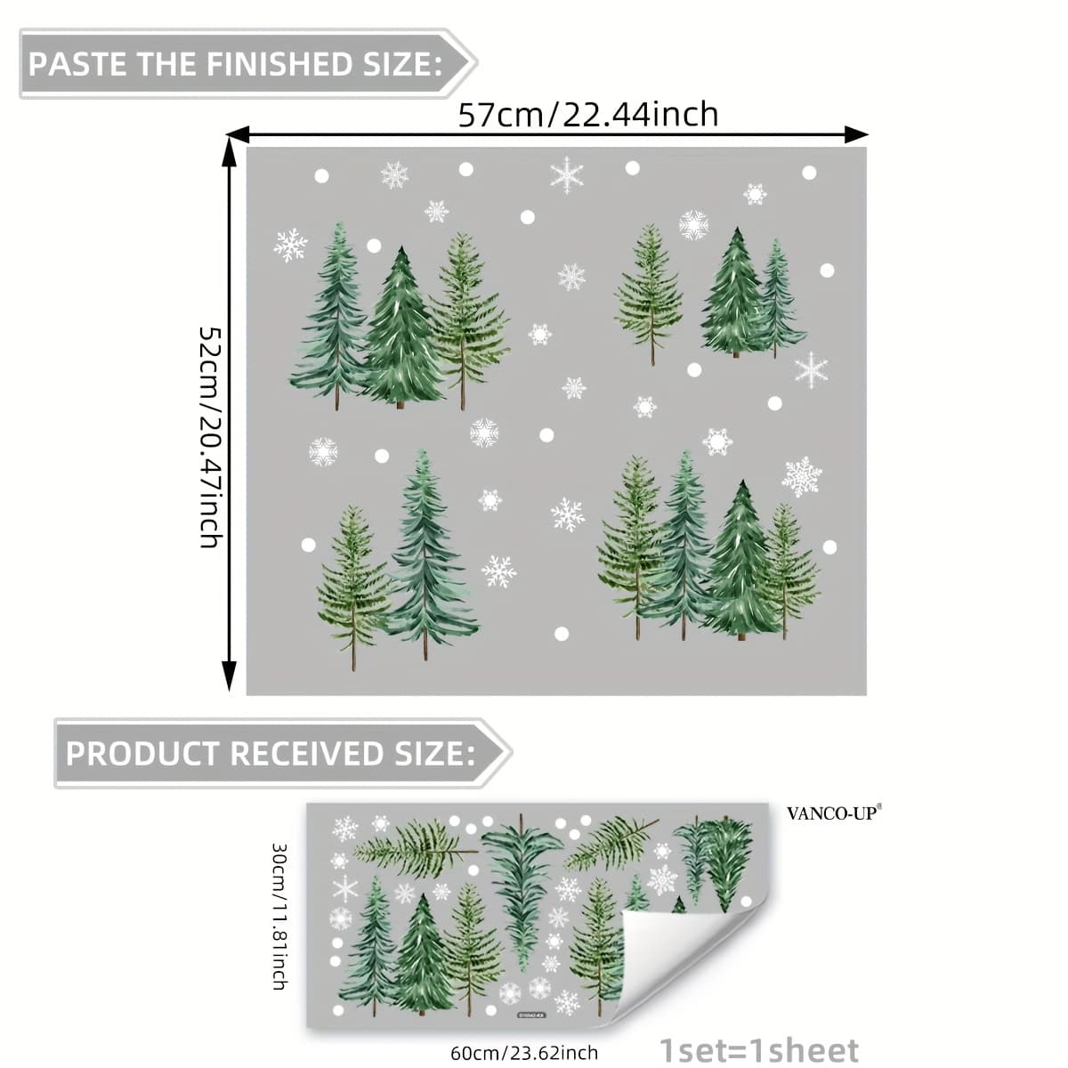 TEMU Christmas Tree Snowflake Electrostatic Adhesive Glass Window Decoration D16542-kx
