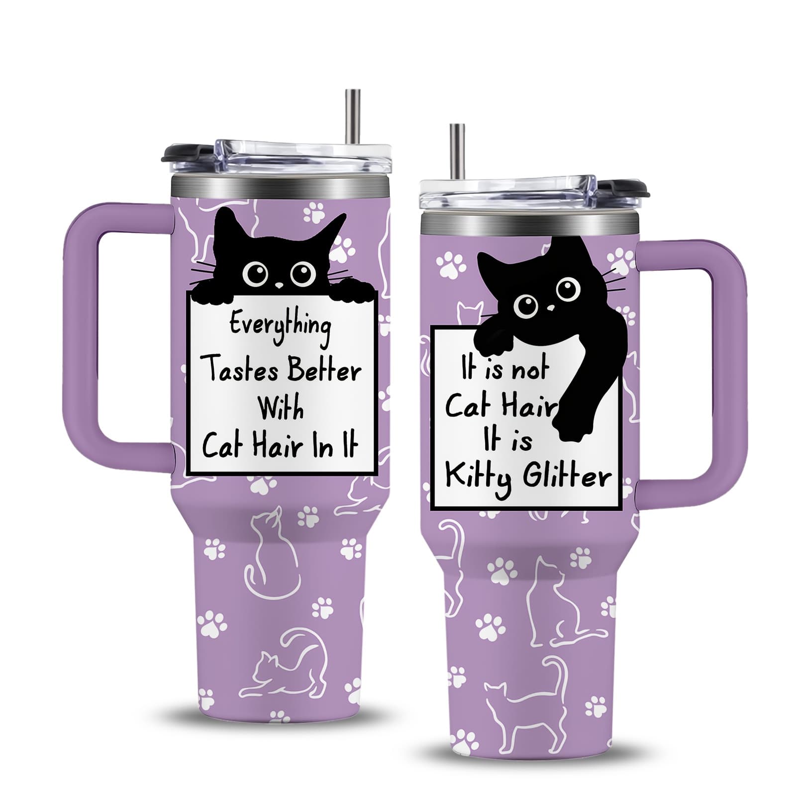 TEMU 1pc Cat Tumbler, Cat Gifts For Cat Lovers, , Cat Themed Gifts, Cat Lover Tumbler 40oz, Cat Tumblers For Cat Lovers, Cat Lover Gift For Women, Girl, Adult