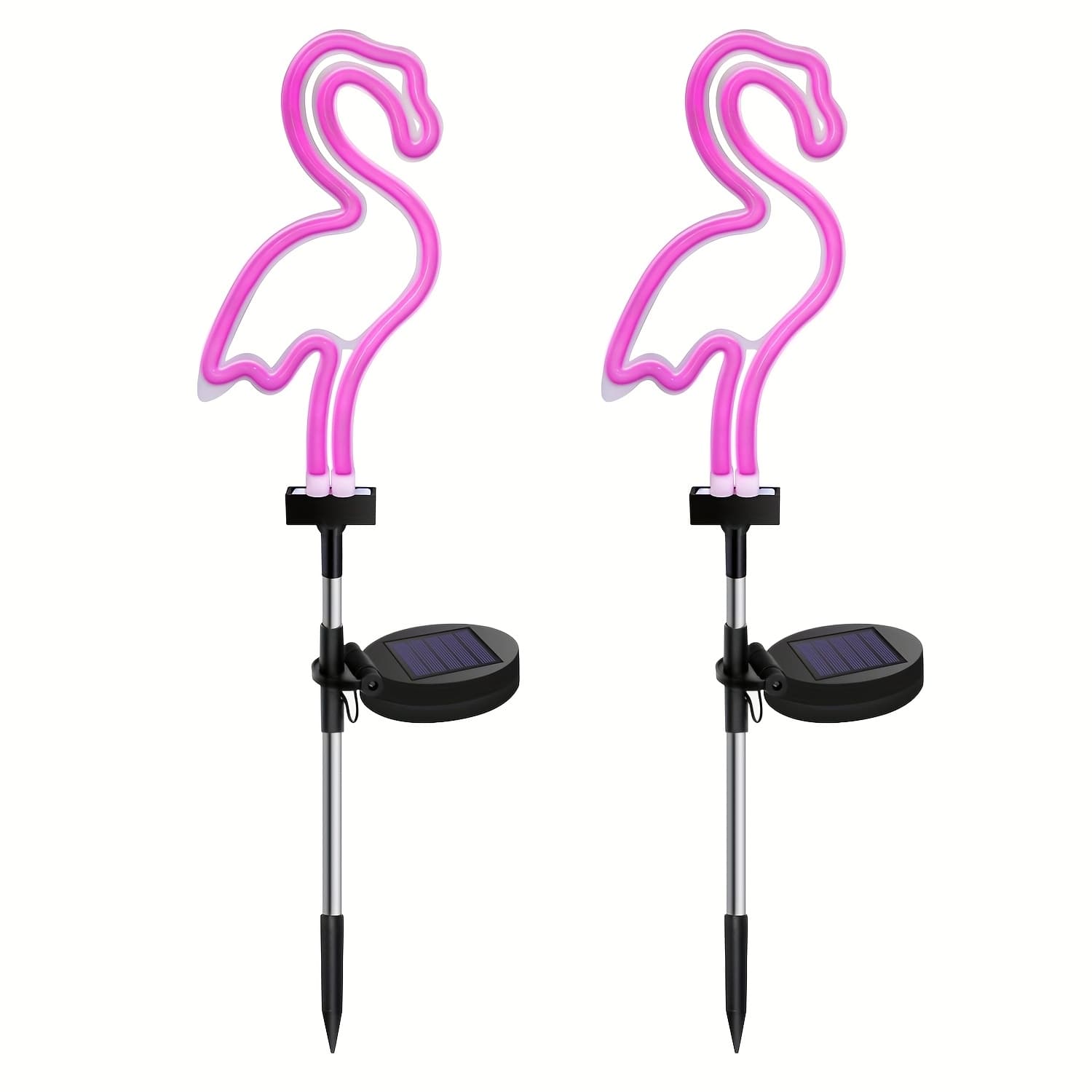 TEMU Flamingo Solar Lights Outdoor Decoration, Gift For Dad, Solar Outdoor Patio Decoration, Pink Flamingo Garden Lights For Outdoor, Pathway, Patio Or Lawn Decoration (pack Of 2)ip44