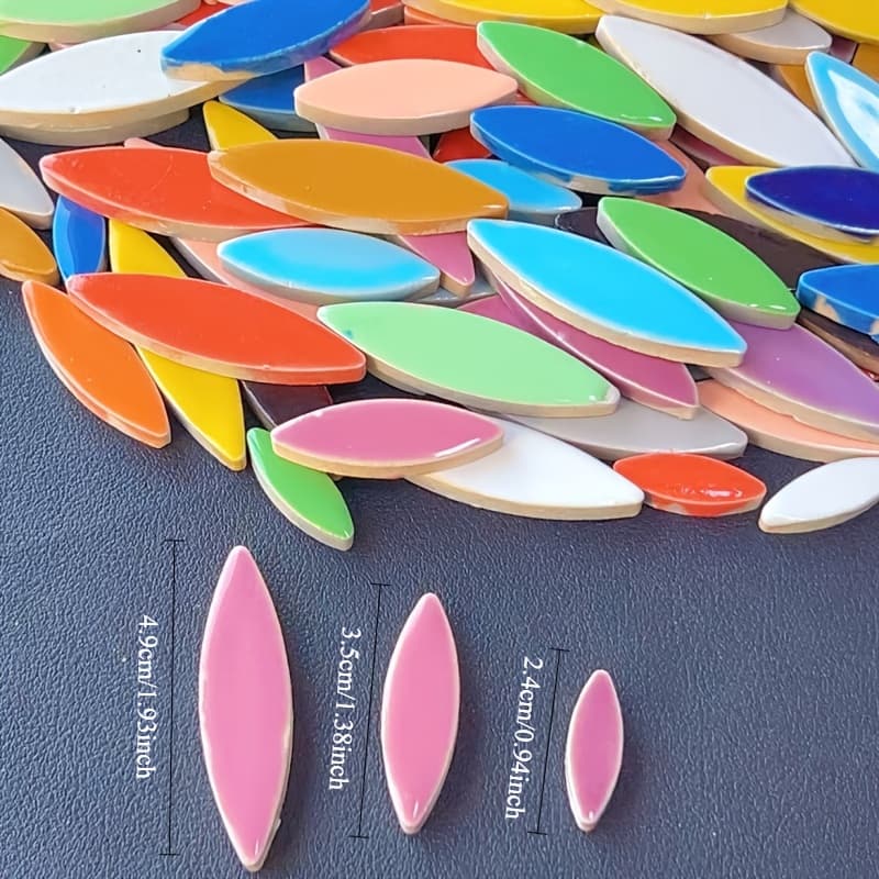 TEMU 100/200g/7.05oz Assorted Colored -shaped Mosaic Material, Fusible Glass Supplies, Hard Glazed Mosaic Accessories, Ideal Material For Handmade Crafts, Wall Jewelry , And Home Decoration
