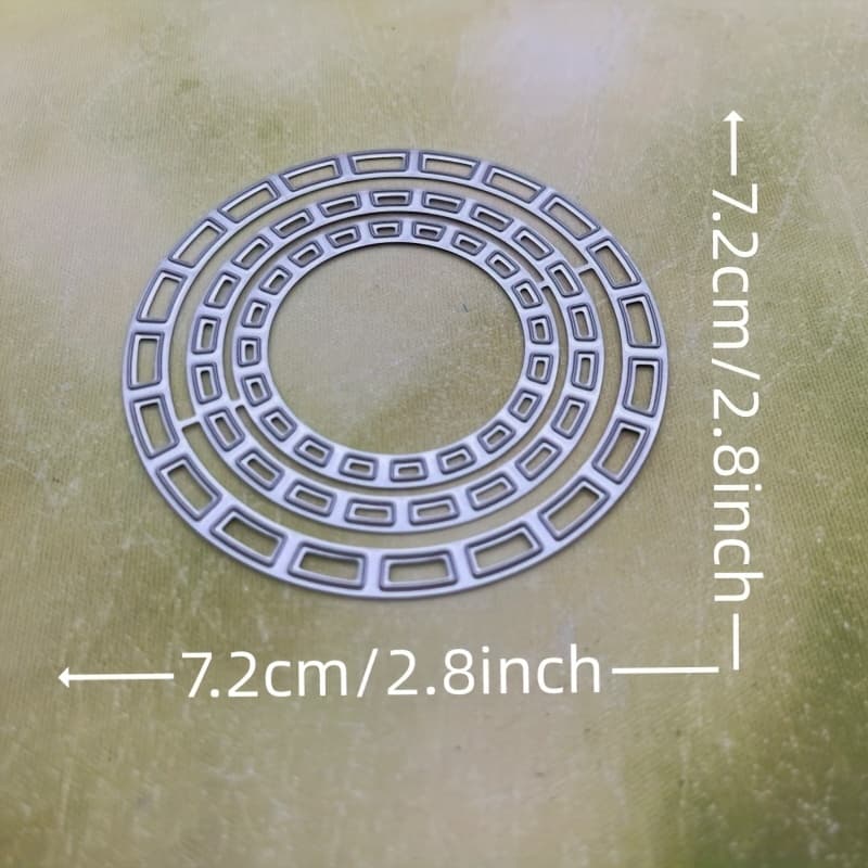 TEMU 1pc Circle Background Metal Cutting Dies Stencils Die Cut For Diy Scrapbooking Album Paper Card Embossing