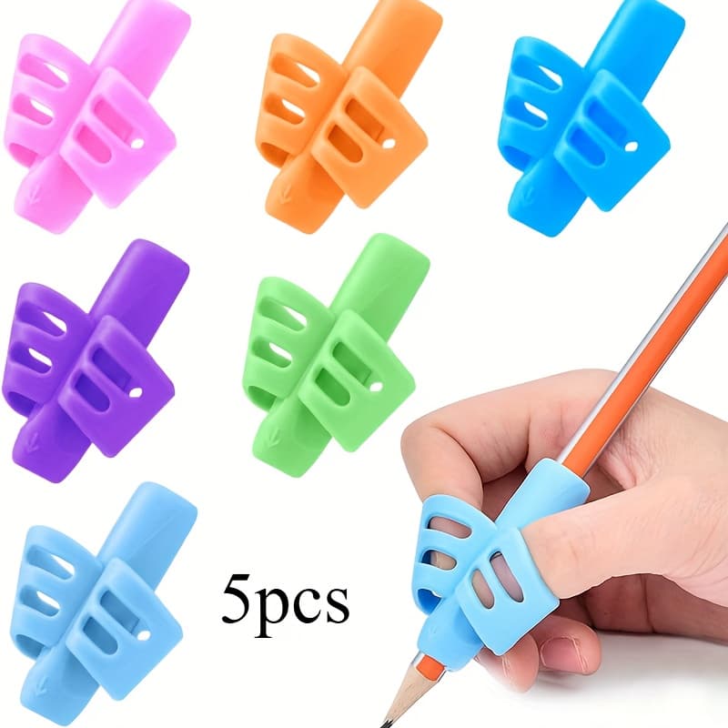TEMU 5pcs Random Pen Holders, Innovative Writing Assistance Grip Devices, Pen Racks, Posture Correction Finger Gripers, Products Suitable For Adult Left-handed Or Right-handed