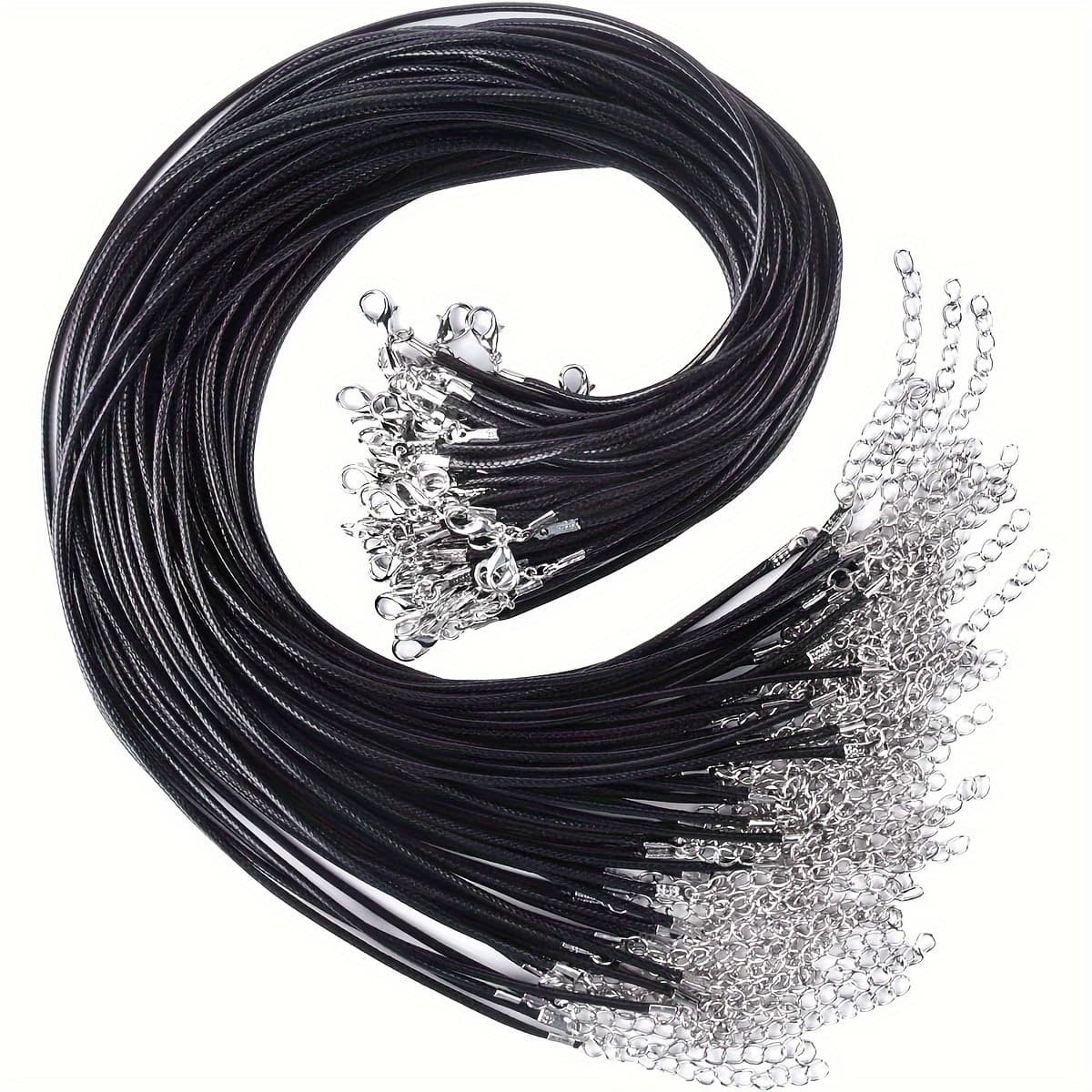 TEMU 100pcs, Black Nylon Loose Chains Necklace Thread With Lobster Clasps For Jewelry Making And Restoration