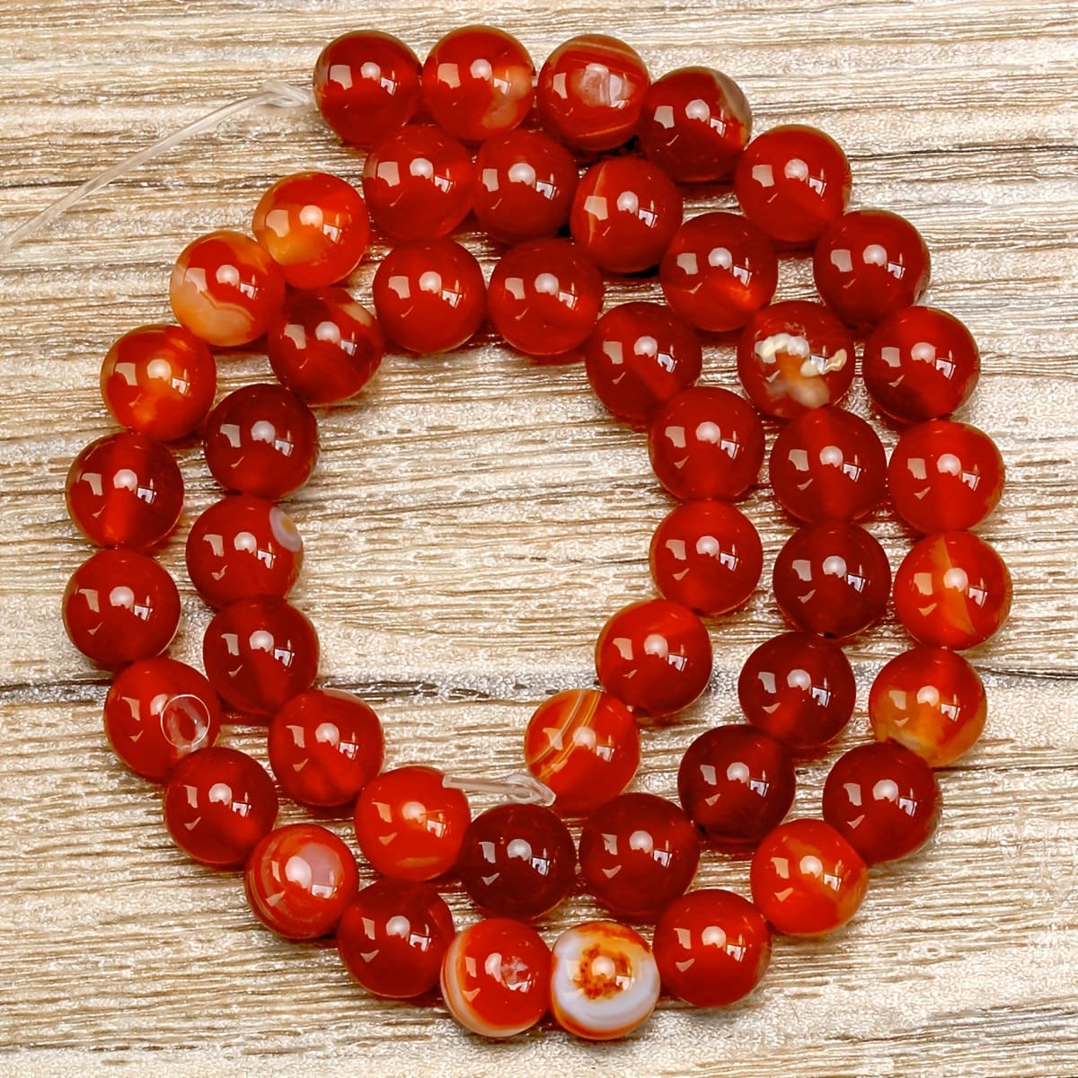 TEMU Loose Beads Made Of Natural Carnelian, Shiny Round Shapes, Ranging From 4mm (0.16 Inch) To 10mm (0.4 Inch), Suitable For Crafting Jewelry, Including Necklaces, Bracelets, And Earrings