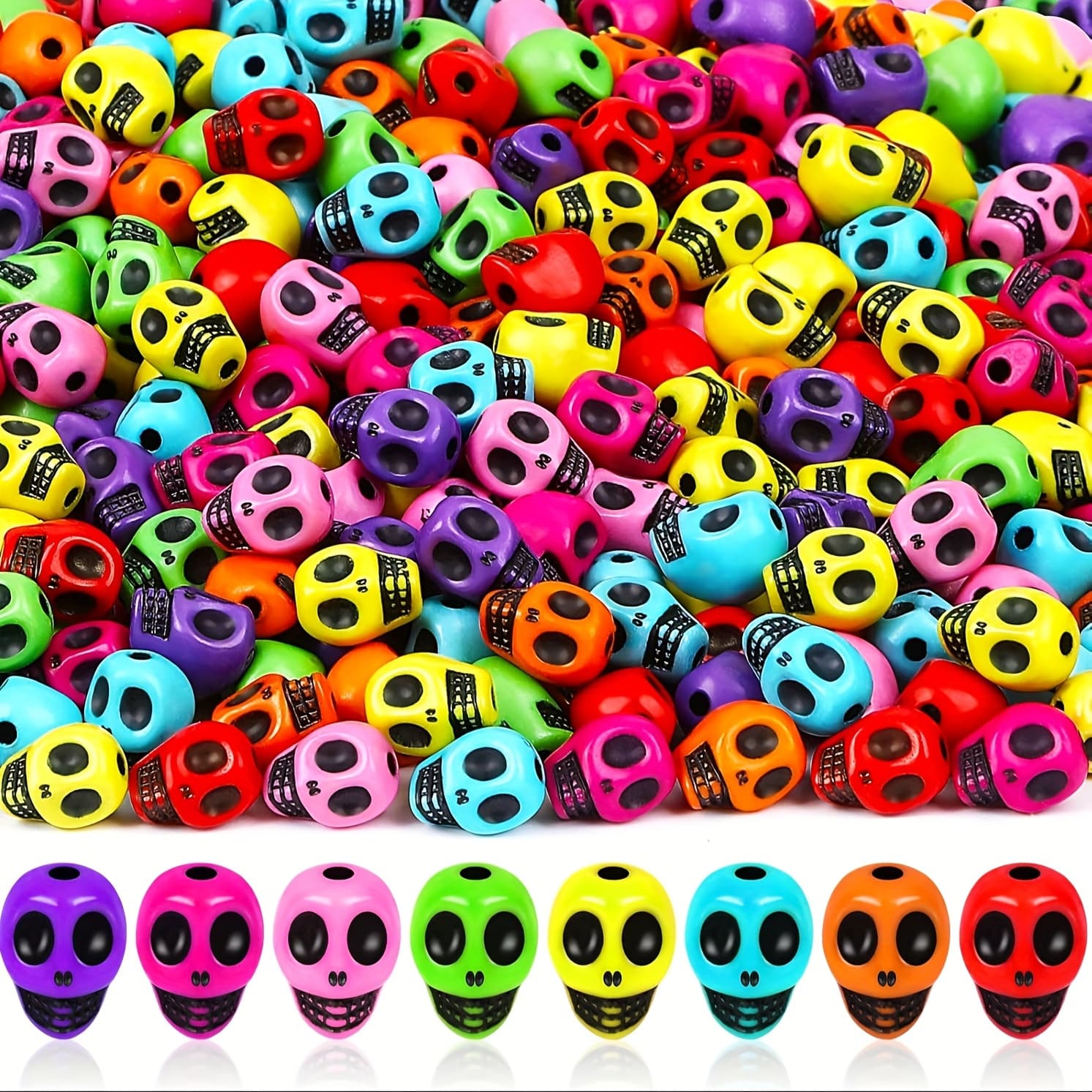 TEMU 100pcs Halloween Beads, Acrylic Shaped Beads For Jewelry Making, Mature Style Sports & Game Themed Party Decorations, No Power Required, Halloween Decorations