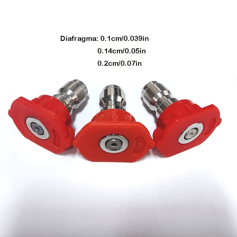 TEMU 3pcs High-pressure Washer Nozzle Tips Set, 4000 Psi For - Includes 1/4" Quick Connect & 4500 Psi Coupler, Multi-angle Metal Tips Kit