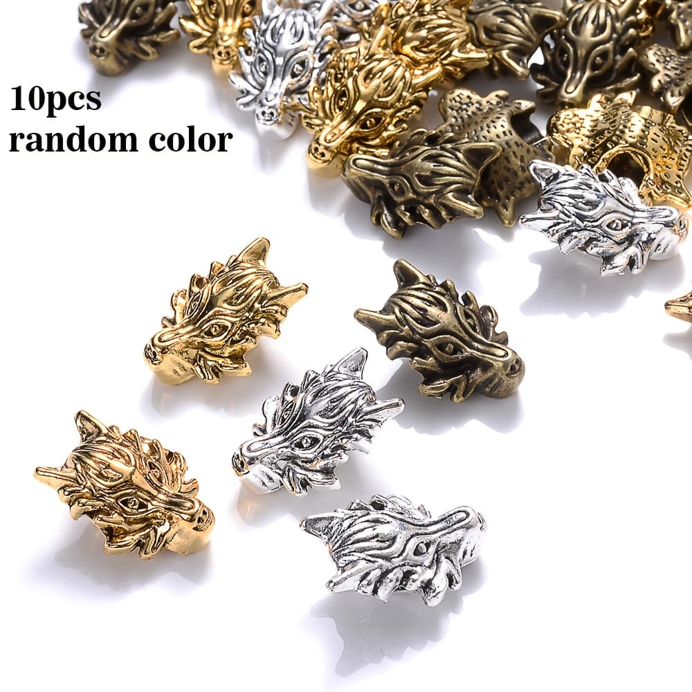 TEMU 10pcs Alloy Metal Beads Random Silvery Golden Spacer Beads For Jewelry Making Necklace Bracelets Additions