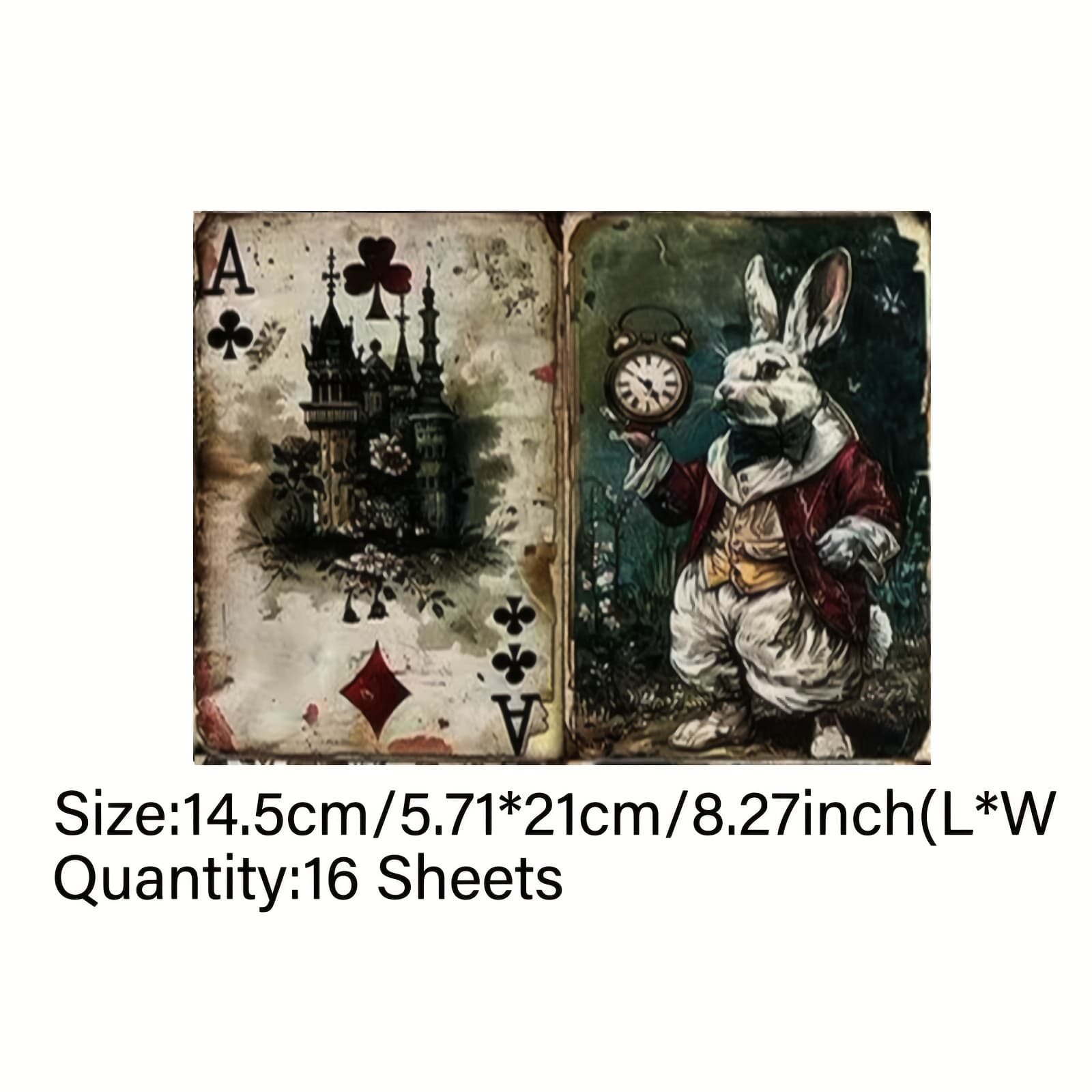 TEMU Vigus 16-sheet Mysterious Poker Girl Animal Description Junk Journal Diary A5 Size Craft Paper