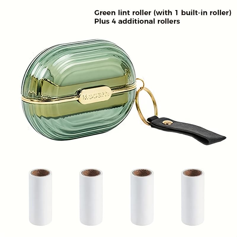 TEMU 1+4 Double-sided Portable Clothes Adhesive Hair Brush Hair Remover With 4 Replacement Kits, Suitable For Pet Hair And Dust Removal, Travel Dusting Brush Roller