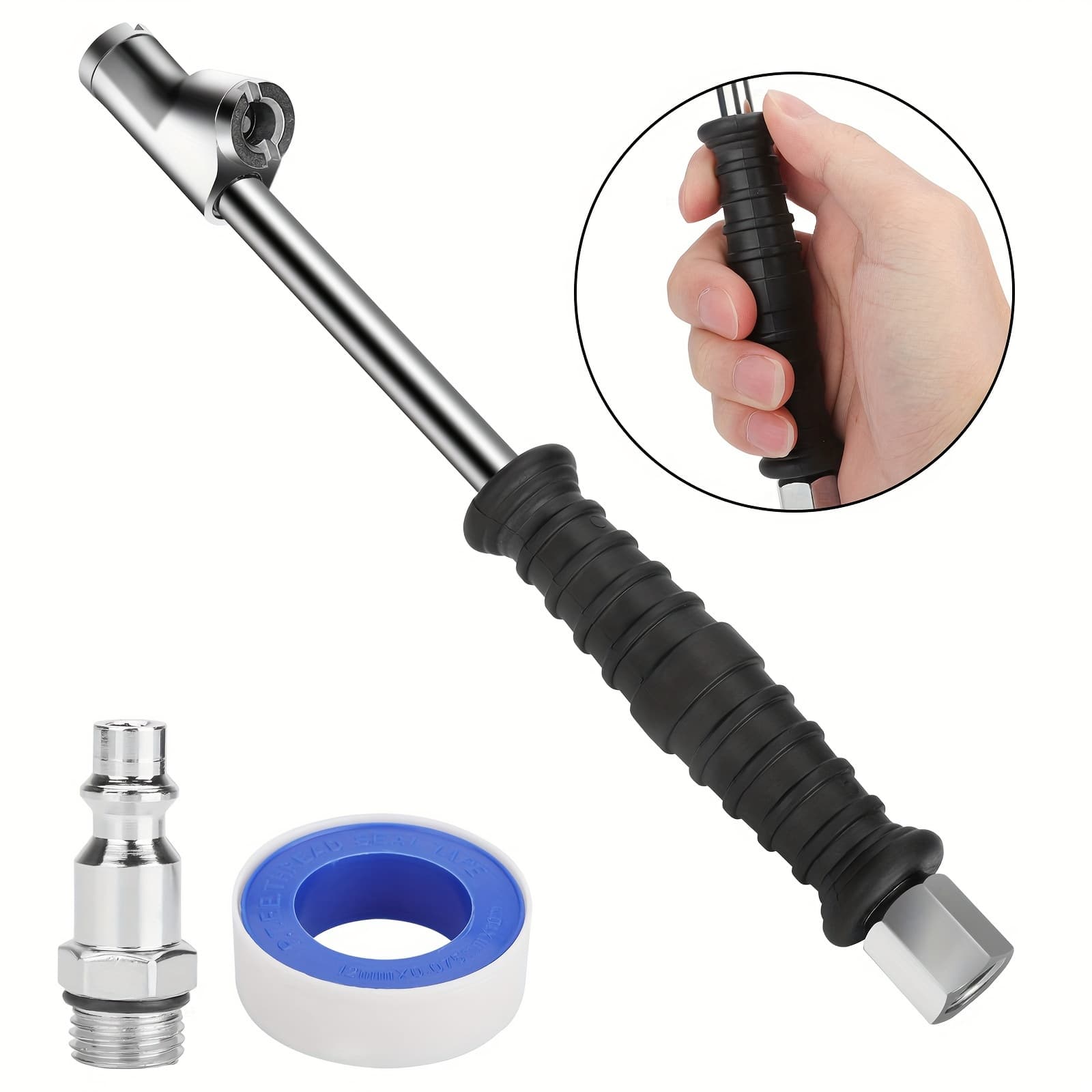 TEMU 2- Air Set, Dual Head 1/4" Fnpt Foot Tire Inflate , For Tire Inflator Gauge & Air Compressor