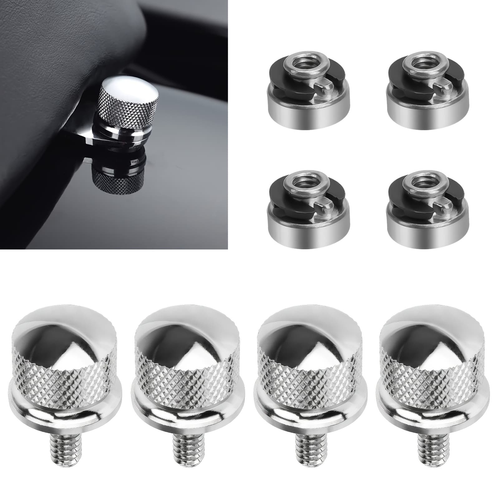 TEMU 8pcs Aluminum Seat Bolt And Nut Kit, Universal Threaded Fender Mount Kit, Lightweight , Easy Motorcycle Installation