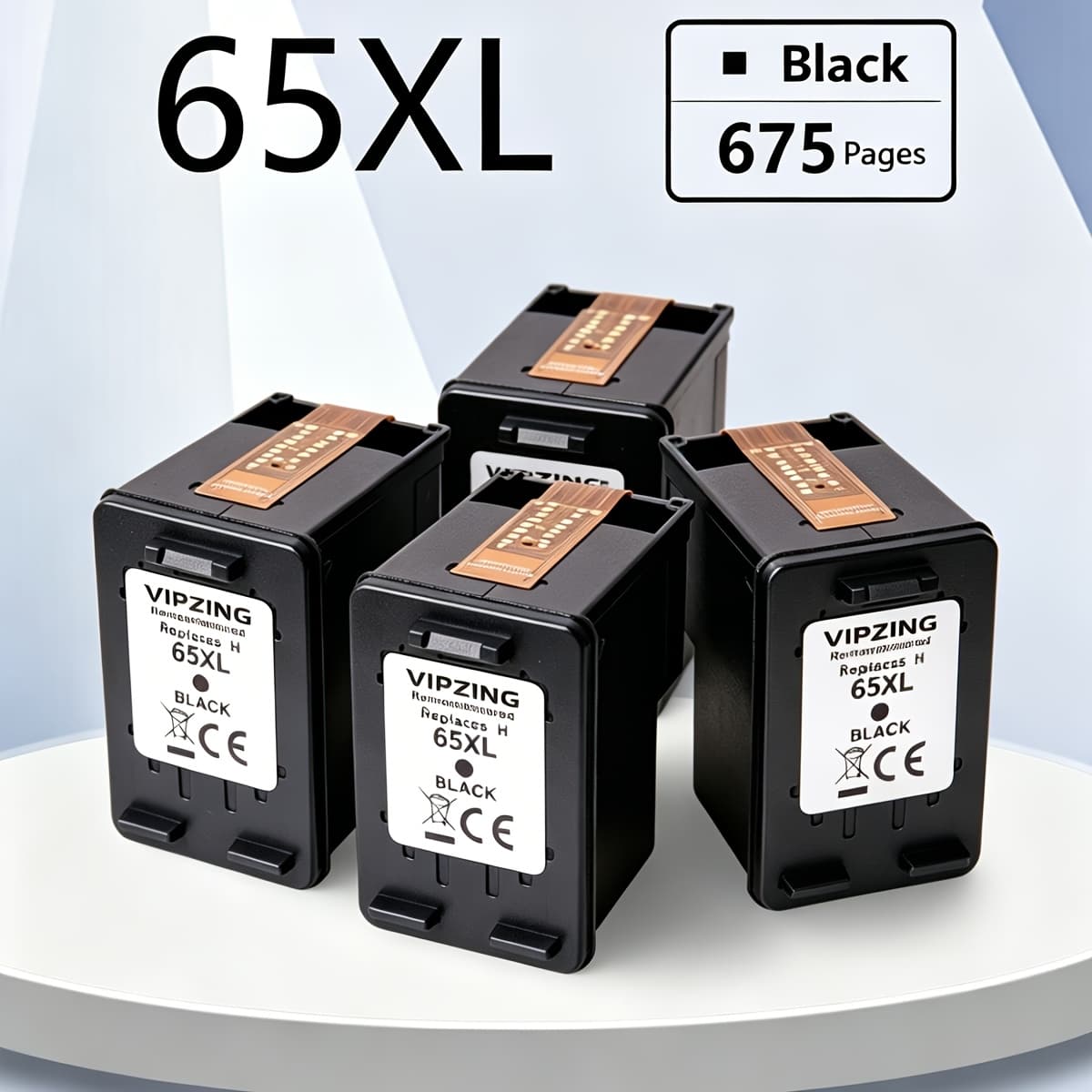 TEMU 4-pack Remanufactured Ink Cartridges Replacement For 65xl Ink Cartridge 65 Xl For 3755 3772 3700 3752 3722 2600 2622 2652 5055 5000 5070 Printer (4 Black)