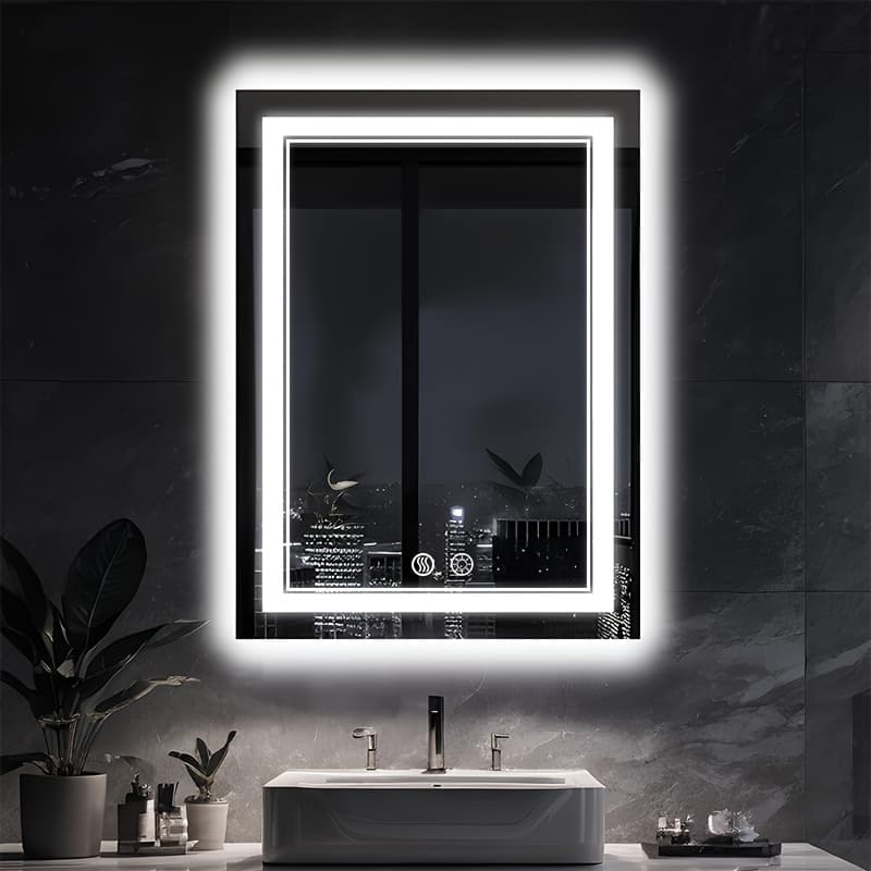 TEMU Premium Led Bathroom Mirror With Lights | | Touch-sensitive Dimmer | Hd Makeup Mirrors | Wall-mounted | Plug | Plug/hardwired | Modern Room Decor | Bathroom Decor And Accessories